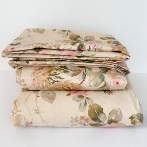 Ralph Lauren Vintage Woodstock Garden King Sheet Set Made In Italy 4 Pieces NWOT